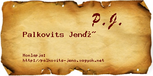 Palkovits Jenő névjegykártya