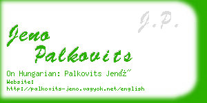 jeno palkovits business card